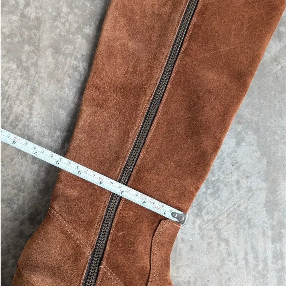 ETIENNE AIGNER Tova Suede Knee High Boot In Saddle, size 9M